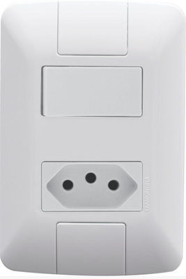 ARIA INTERRUPTOR SIMPLES C/TOMADA 10A BRANCO