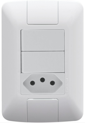 ARIA INTERRUPTOR DUPLO SIMPLES C/TOMADA 10A BRANCO