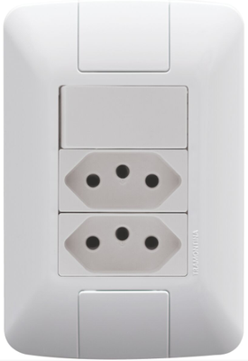 ARIA INTERRUPTOR SIMPLES C/TOMADA DUPLA 10A BR