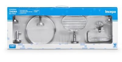 Kit Acessórios Thema B8006I4CR Incepa | Funcionalidade e Estilo para seu Banheiro