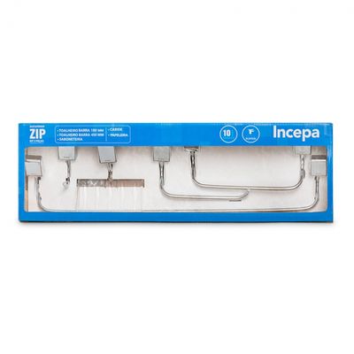 Kit Acessórios 5 Peças Zip B8000I9CR Incepa | Aço Inox de Alto Brilho | Design Moderno