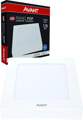 Painel Led Sobrepor Quadrado 6500K 12W Avant
