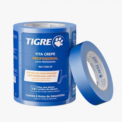 Fita Crepe 24mm x 50m Azul Tigre