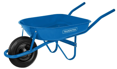 Carrinho de Mão Tramontina com Caçamba Rasa Metálica Azul 50 L