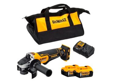 Esmerilhadeira Dewalt Dcg413p2 Com 2 Baterias 20v E Carregador Cor Amarelo