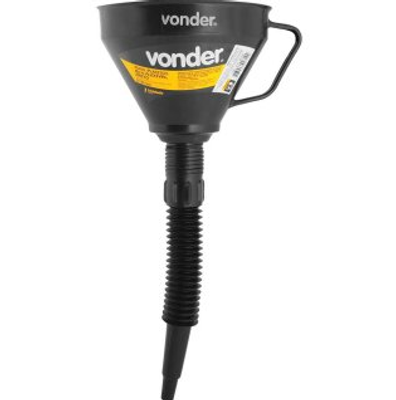 Funil plástico com bico flexível preto 160mm VONDER