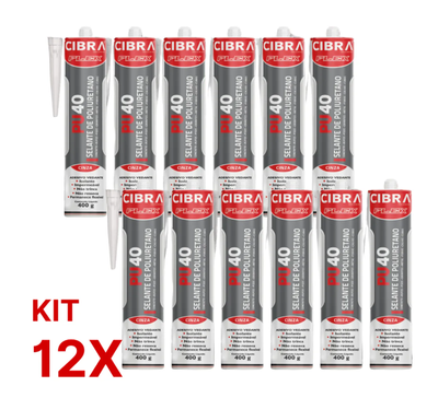 kit 12 cola Pu 40 Cola Fixa Selante Adesivo Poliuretano Pu40