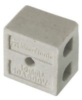 Conector em Porcelana 10mm 2 Polos  50A