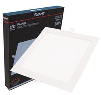 Placa LED Embutir 18W 6500K Branca 22x22 Bivolt