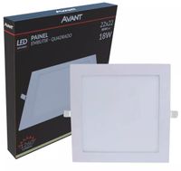 Placa LED Embutir 18W 4000K Branca 22x22 Bivolt