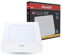 Placa LED Externa POP - 3000K - 6W Bivolt - 12X12