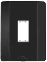 Placa 4x2 para 1 Posto Vertical - Linha Rapid Preta