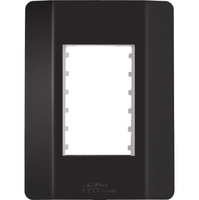 Placa 4x2 para 3 Postos Horizontais - Linha Rapid Preta