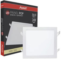 Placa Led Embutir POP - 4000K - 24W Bivolt 29X29