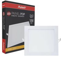 Placa LED Embutir POP - 3000K - 18W Bivolt 22x22