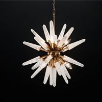 Lustre Aver Florence 55 Quartzo Branco Folheado A Prata
