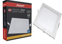 Placa Led Embutir POP - 3000K - 6W Bivolt 12X12