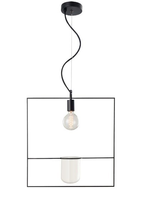 Pendente Nature Quadrado 1xe27 Preto Fosco