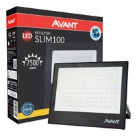 Refletor LED Slim 100W 3000K  Bivolt