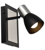 Spot Noir Quadrado 1xe27 Preto E Cromado