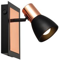 Spot Noir Quadrado 1xe27 Preto E Cobre