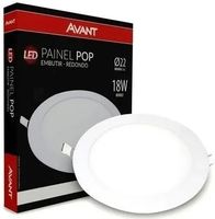 Placa LED Embutir 6500K - 18W Bivolt - Redonda 22,5cm