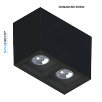 Plafon Boxit Duplo Dicróica MR16 Preto