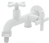 Torneira com Derivação para Tanque e Máquina 1/4 de Volta Blukit Lume - Branco Torneira com Derivação para Tanque e Máquina 1/4 de Volta Blukit Lume - Branco