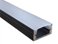 Perfil 02 Sobrepor Fino Raso 1 Metro Preto