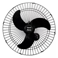 Ventilador De Parede Oscilante 60cm 3 Pás Preto Bivolt