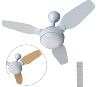 Ventilador Teto Legacy LED Branco e Pinus com Controle Remoto - Bivolt