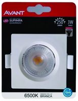 Plafon Embutir LED 3W  6500K  Quadrado  Bivolt