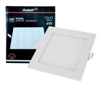 Placa Led Embutir POP 6W 12X12 4000K Branco Bivolt
