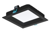 Placa LED Embutir Recuada 12W 16,7x16,7 3000K Preto Bivolt