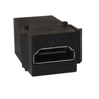 Módulo Tomada HDMI com Duas Entradas Fêmea Preto Para Caixa Tomada de Mesa