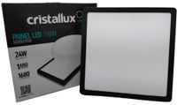 Placa LED Sobrepor 24W Quadrado 30x30 6.500k - Preto Bivolt