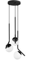 Pendente Curve Dreams Bola E27 3 Luzes - Preto