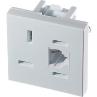 Módulo Branco Tomada Telefone Padrão Telebrás + RJ11 - Linha Petra
