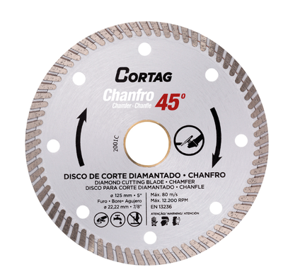 Disco Diamantado Turbo Chanfro 45 115mm - Cortag