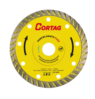 Disco de Corte Diamantado Turbo Porcelanato 115mm Flex
