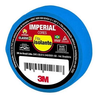 Fita Isolante Imperial Azul 18mm x 10M - 3M