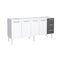 GABINETE AÇO PARA PIA 200 PRETO VÊNUS FLAT