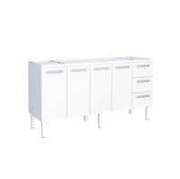 GABINETE AÇO PARA PIA 200 CM  BRANCO VÂNUS FLAT
