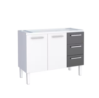 GABINETE AÇO PARA PIA 120 CM BRANCO COM PRETO VÊNUS FLAT GABINETE AÇO PARA PIA 120 CM BRANCO COM PRETO VÊNUS FLAT