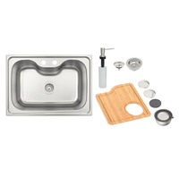 CUBA DE SOBREPOR MORGANA 60 FX EM AÇO INOX COM DOSADOR DE SABÃO TÁBUA E BOWL RALADOR