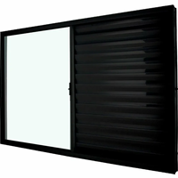 VENEZIANA ALUMÍNIO BLACK  3 FOLHAS - 1 FOLHA FIXA 120 X 100 CLASSIC CRV