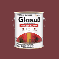 TINTA ESMALTE SINTÉTICO VINHO CHASSIS BRILHANTE GLASU SECAGEM MAIS RÁPIDA 3,600L TINTA ESMALTE SINTÉTICO VINHO CHASSIS BRILHANTE GLASU SECAGEM MAIS RÁPIDA 3,600L