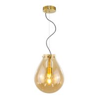 PENDENTE PYLON 1L METAL DOURADO VIDRO CONHAQUE CH7427-3CQ