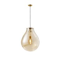 PENDENTE PYLON 1L E27 M DOURADO VIDRO CONHAQUE CH7427-4CQ