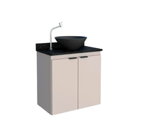 GABINETE TOUCADOR ASTER 60X36 CM NUDE COM GRANITO PRETO